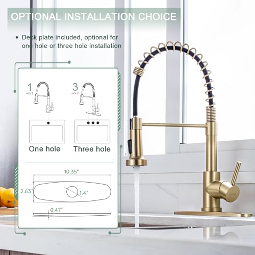 Pull Down Kitchen Faucet (Gold)