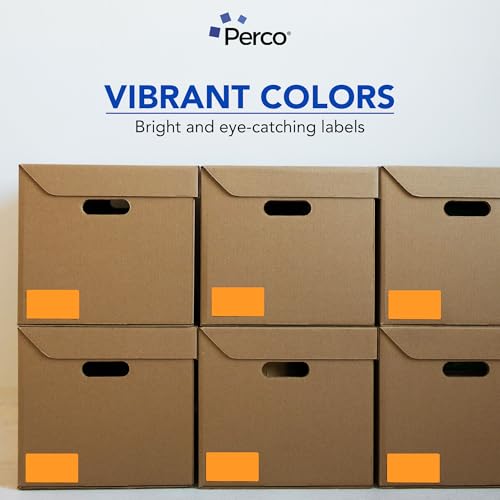Neon Orange 3x5 Inch Perforated Sticker Labels (Mini Roll / Neon Orange)
