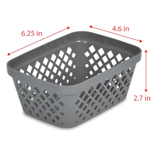 Plastic Storage Basket Set (Grey / Small)