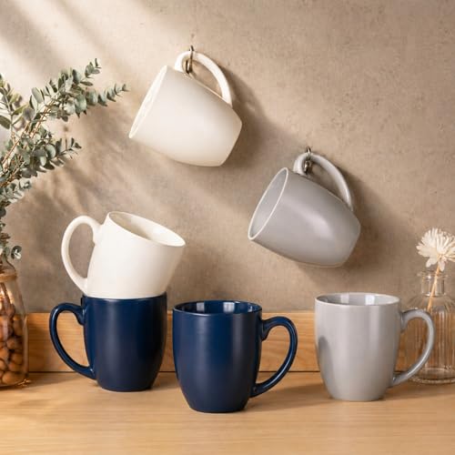 16 oz Coffee Mugs Set of 6 (Multi-Color3)