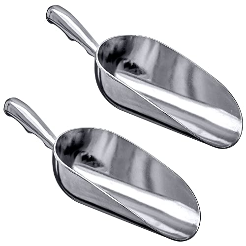 Elsa - 24-Ounce Aluminum Ice Scoops (Set of 2), Cast Aluminum Utility Scoops, Food-Grade, Good for Home and Commercial Use, NOT Dishwasher-Safe, Hand-Wash Recommended (2 Count)