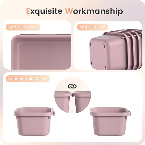 Military Grade】 Drawer Organizer for Vanity Bathroom Makeup Desk (Lilac)