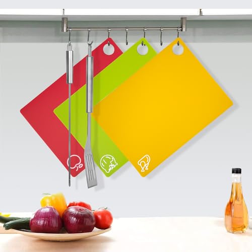 5 Pieces Flexible Cutting Boards with Hanging Hole (Hanging Hole / 5PC)