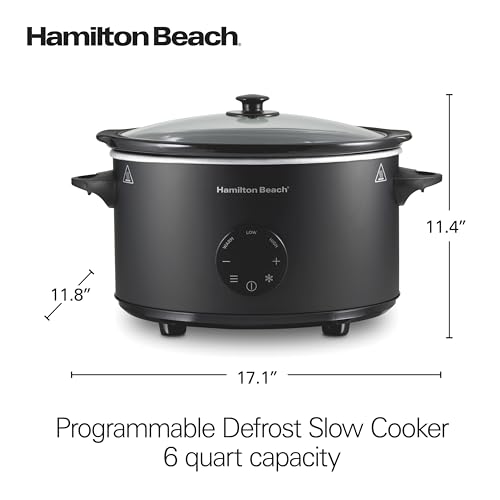 6 Quart Set & Forget Programmable Slow Cooker (6 Quarts, Flexible Programming, Black)