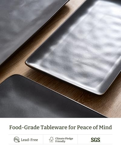 Serving Platters Set of 3 Sizes (Matte Dark Charcoal)