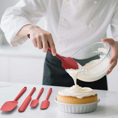 Silicone Spatula Set of 5 (Pure Red)