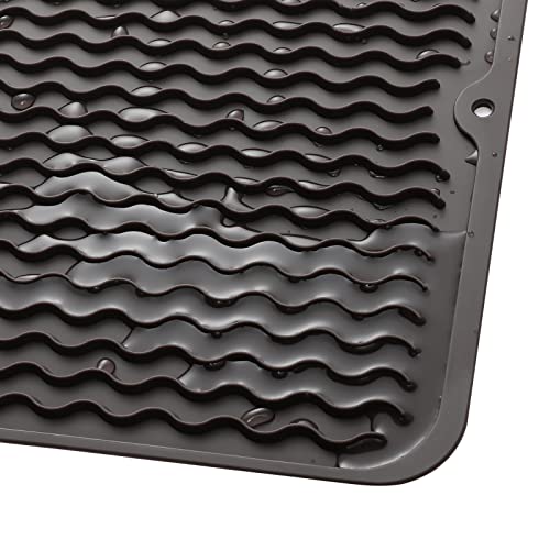 Silicone Dish Drying Mat for Multiple Usage (Coffee / 12"L x 12"W)