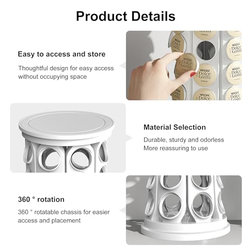 K Cup Holder Coffee Pods Holder with 40 K (White)