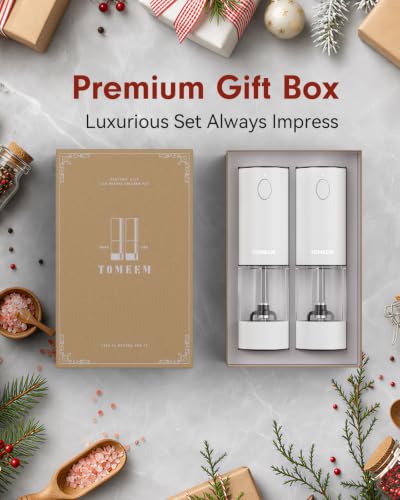 Larger Capacity Rechargeable Electric Salt and Pepper Grinder Set