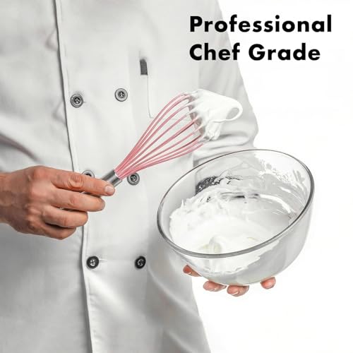 10 Inch Pink Silicone Whisk (10 inch pink)