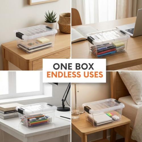 1.85 Quart Clear Plastic Storage Boxes with Lids (1.85 Qt)