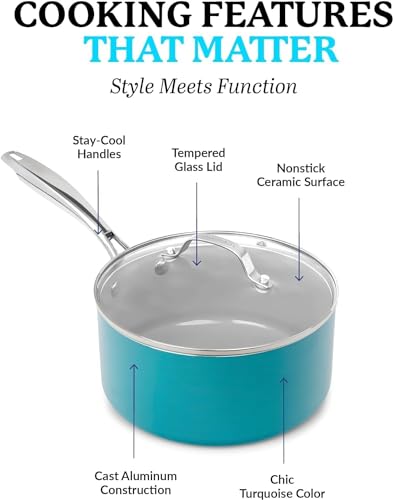 15 Pc Ceramic Cookware Set
