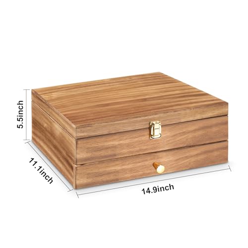 Silverware Storage Box (2 Layer Carbonized Black)