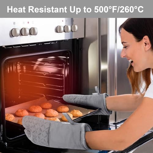 Oven Mitts and Pot Holders 6pcs Set (Light Gary)