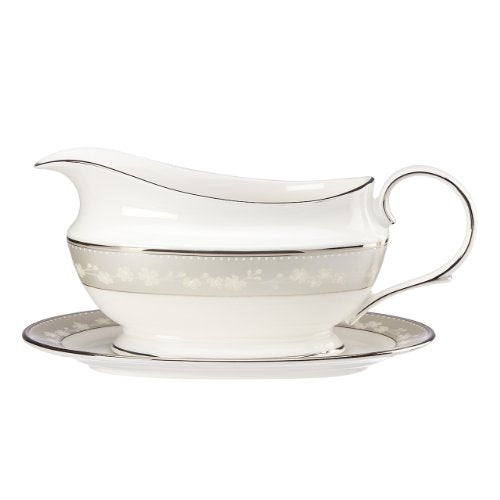 Bellina Sauce Boat and Stand (Sauce Boat / Lenox Bellina Platinum Fine Dinnerware)