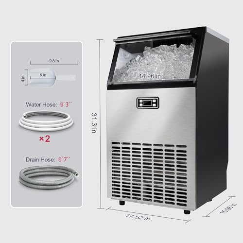 Commercial Ice Maker Machine (Silver)