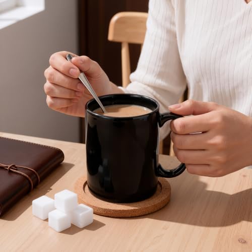 22 oz Large Coffee Mugs (Black)