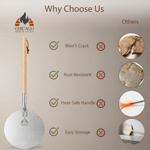 9 Inch Aluminum Turning Pizza Peel (Premium - Aluminum / 9" Turning Peel - 31.5" Overall)