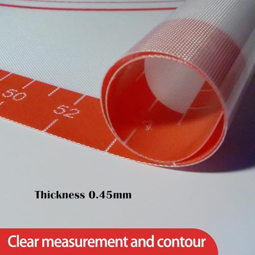 Dough Mat Silicone Baking Mats for Rolling Pastry Kneading Sheet Sourdough Bread Baking Supplies Red 28x20" 0.45mmT (Red / 28"L x 20"W)