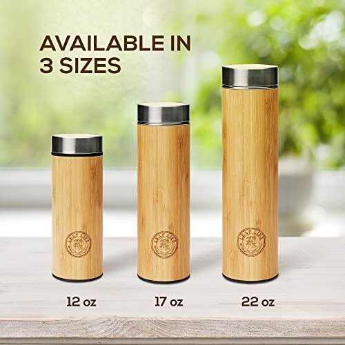 Premium Bamboo Tea Tumbler with Infuser for Loose Leaf Tea (17 Ounces)