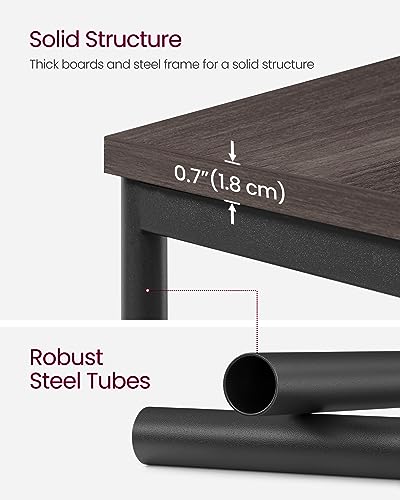 Side Table Small End Table (Chestnut Brown + Ink Black)