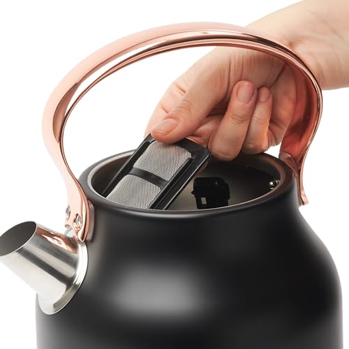 Heritage 1.7 Liter Stainless Steel Electric Kettle (Black & Copper)