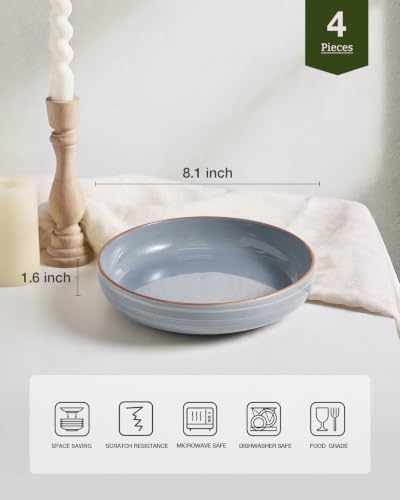 Meteor 33 oz Pasta Bowls Set of 4 (Blue Gray / Set of 4)