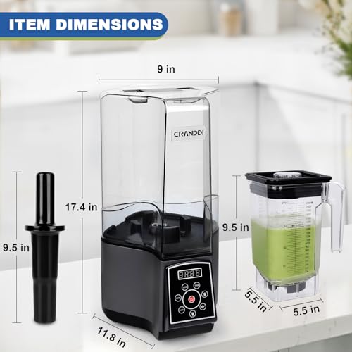 Smart Commercial Blender Digital Touch Screen with Removable Cover