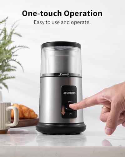 One Touch Coffee Grinder Electric (Silver / 1 BOWL)