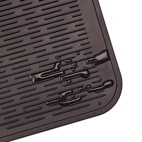 Silicone Dish Drying Mat for Multiple Usage (Coffee / 24"L x 18"W)