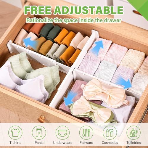 5 Pack Drawer Dividers 3.2" High Slim Organizers Expandable 10.8 (Short)