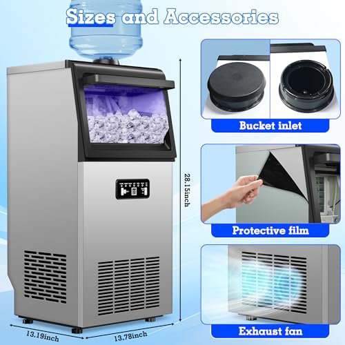 Commercial Ice Maker 120LB (120LBS/24H / Freestanding Ice Maker)