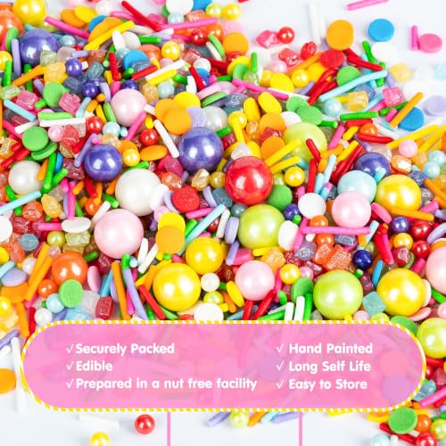 Edible Rainbow Pearl Sprinkles (Rainbow Mix)