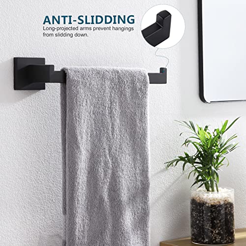 Black Towel Ring Hand Towel Racks Rods Bathroom Towel Rails Kitchen Hardware Stylish Stainless Steel (Matte Black)