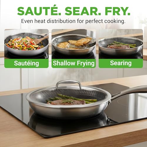 12" Stainless Steel Frying Pan with Lid (12" Frying pan / Stainless Steel)