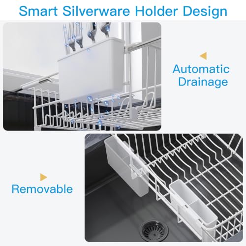 White Dish Drying Rack in Sink (White / For 12"-30"w Sink)