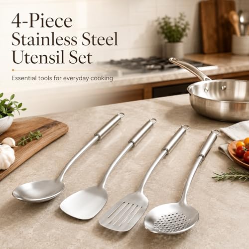 Cooking Utensils Set (4P-Silver)