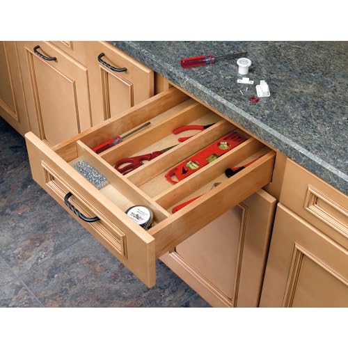 Trim-to-Custom-Fit Silverware Drawer Insert Divider Organizer (24" W / Shallow)