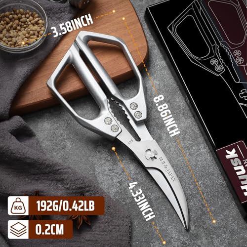 Kitchen Scissors for Food (Dark Silver)