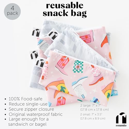 Roamio Reusable Sandwich and Snack Bags (Cowgirl Boots & Disco)