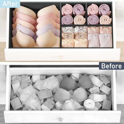 Drawer Organizer Clothes (Black / 26 Pack)