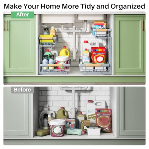 Under Sink Organizer (Grey / 2 Pack)