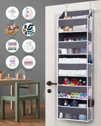 2 Pack 5 tier Over the Door Organizer Dark Gray (Dark Grey / 2 Pack-5 Tier)