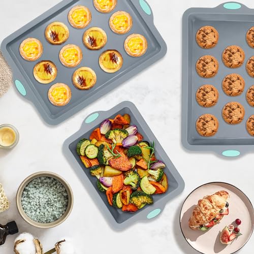 Silicone Baking Pans Set (4-Piece Baking Pans Set / Light Grey)