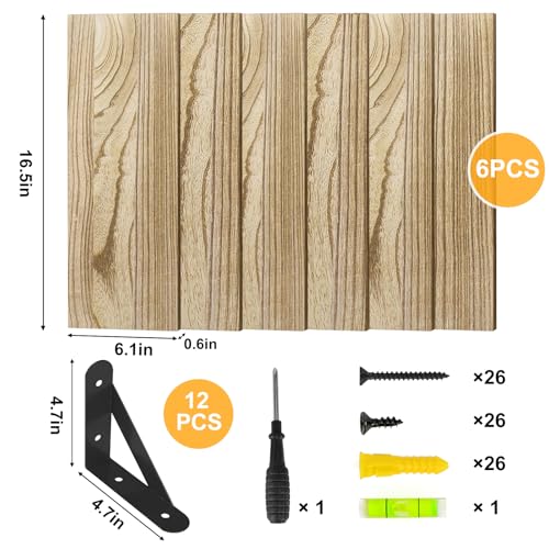 16.5in Floating Shelves for Wall (Rustic Brown / 16.5 x 6.1 x 0.59 inches)