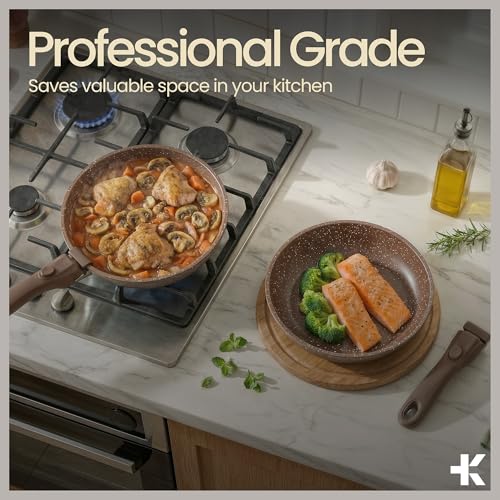 Bakken 17 Piece Ceramic Coated Aluminum Cookware Set (Brown)