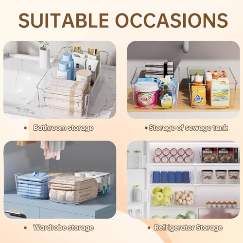 Clear Fridge Organizer (12.4 inch 2 Pack)