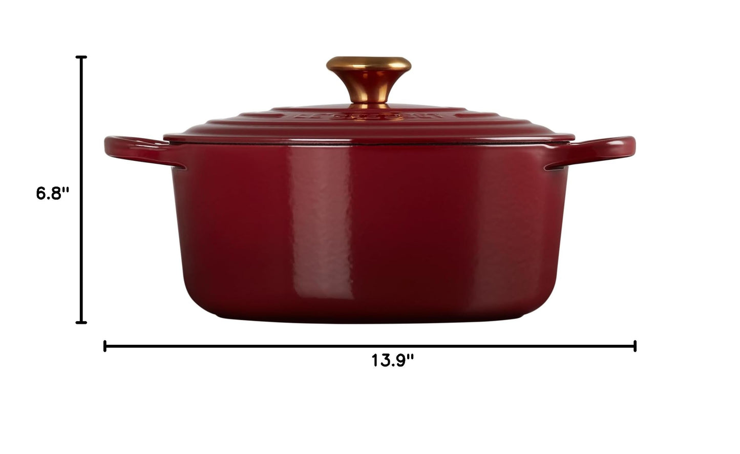 Enameled Cast Iron Round Dutch Oven (Garnet / 5.5 Qt)