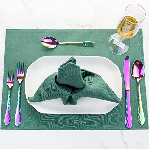 Hammered Silverware Set 20 Pieces (Rainbow)