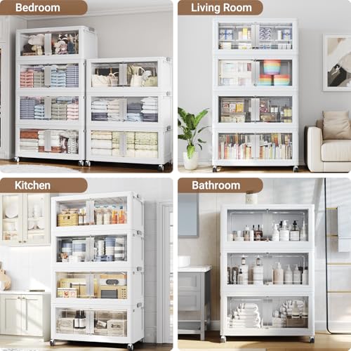 800QT Stackable Storage Bins with Lids (160QT -5pack / White)